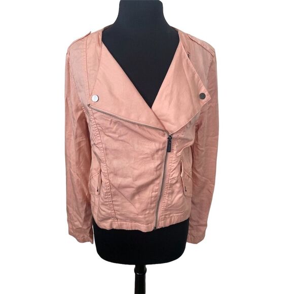 Sanctuary Jackets & Blazers - Sanctuary Anthropologie Moto Jacket Size L Blush Pink Zip Casual NWT 2011
